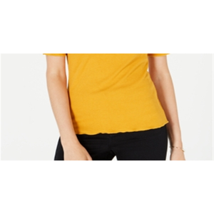 Haut en tricot à col rond et manches longues pour femme, taille XL, couleur jaune coquelicot, de la marque Maison Jules - Product Image 3