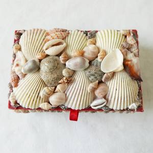 กล่องเครื่องประดับเปลือกหอยสี่เหลี่ยม,กล่องของขวัญเปลือกหอยทะเลพร้อมเปลือกหอยธรรมชาติและซับ Pelt ด้านใน - Product Image 4