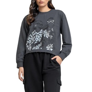 Sweatshirts décontractés pour femmes de qualité supérieure, 100% polyester, imprimés sur mesure, respirants, élégants, pulls, vente en gros OEM/ODM - Product Image 1
