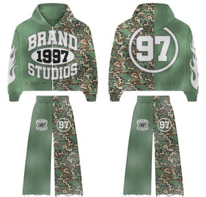 2025 hiver survêtement haute qualité 2 pièces ensemble hommes Baggy Joggers costumes ensemble fermeture éclair à capuche Baggy pantalons de survêtement survêtements pour hommes - Product Image 4