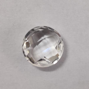 Cristal naturel Quartz 10mm briolette ronde 3.3 cts cercle étincelant damier crysta pour pendentif bonne qualité pierre précieuse en vrac - Product Image 2