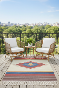 Tapis en coton tissé à la main Cushuttle, rectangulaire, fantaisie, réversible, lavable en machine, motif moderne, pour la maison, le camping, les voyages, l'exercice - Product Image 4