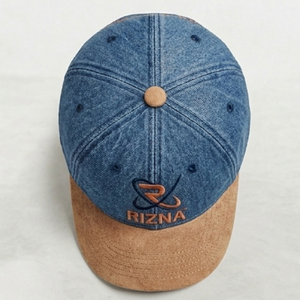 Gorra de Béisbol RIZNA de Mezclilla Twill, 6 Paneles, Ajustable, Unisex, Casual, Deportiva, Formal, con Logotipo Bordado en 3D en el Panel Frontal, Azul, de Algodón - Product Image 4