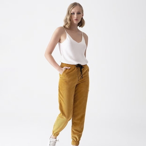 กางเกงขายาวสำหรับผู้หญิงกางเกงวอร์มลำลองสำหรับใส่ในชีวิตประจำวันกางเกงโยคะผ้าคอตตอน100% แห้งเร็วยาวถึงข้อเท้าเต็มตัว - Product Image 3