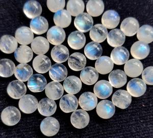 Pierre de lune arc-en-ciel naturelle ronde 3mm à Cabochon dos plat-pierre de lune arc-en-ciel ample bleu flashy pierre précieuse de qualité supérieure - Product Image 6
