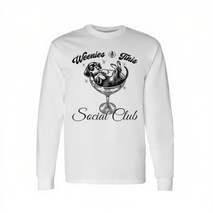T-shirt a maniche lunghe Weenies & Tinis Social Club con cane Bassotto e Martini - Prodotto promozionale - Product Image 2