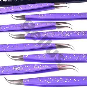 Pinzas para pestañas con logotipo privado OEM, venta al por mayor, pinzas para extensión de pestañas con cierre, aplicador profesional - Product Image 1