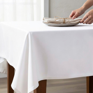 Heavy Duty Woven Duck Fabric <b>Tablecloth</b> 140x180cm. Waterproof Eco-Friendly Luxury Branded. for Restaurants Hotels & Home Dining - Product Image 3
