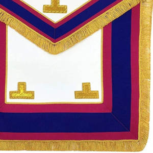 ผ้ากันเปื้อนเครื่องราชกกุธภัณฑ์จาก Masonic ที่มีปลอกคอโซ่ผ้ากำมะหยี่สีม่วงทำมือ HSE - Product Image 6