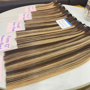 Venta al por mayor de extensiones de cabello de trama recta de hueso Extensiones de cabello humano vietnamita Doble dibujado de hueso recto Color de piano - Product Image 2