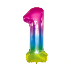 Ballon de fête multicolore numéro N1 80cm, lot de 12 - Product Image 2