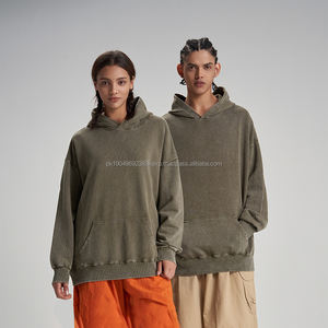 เสื้อฮู้ดดี้ปักลายแบบกำหนดเอง 350 แกรม ผ้าซันเฟด ทรงโอเวอร์ไซส์ สตรีทแวร์ ยูนิเซ็กส์ ผ้าฝ้ายเนื้อหนัก สไตล์ดิสเทรส สำหรับผู้ชาย ล้างสีแบบแอซิดวอช - Product Image 1