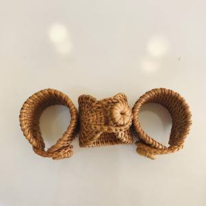 Anneaux de serviette en rotin naturel écologiques en gros, design bohème, pour mariage et dîner, origine Vietnam - Product Image 4