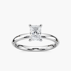 Anillo de Compromiso con Diamante Cultivado en Laboratorio de Corte Radiante Alargado de 1.00 CT, Engaste Solitario, Oro Sólido de 14K, Anillo de Novia Clásico para Mujer - Product Image 1