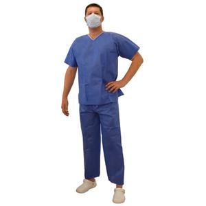Túnica de pijama antiestática de 35g/m² con 3 bolsillos Pantalón de eslabones azules Talla S-Suministro sanitario - Product Image 1
