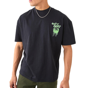 เสื้อยืดโอเวอร์ไซส์ผู้ชาย ทรงหลวม ไหล่ตก สตรีทแวร์สั่งทำ ผ้าฝ้าย 100% เนื้อหนา ระบายอากาศได้ดี แห้งเร็ว - Product Image 1
