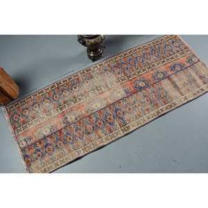 Clásico azul Beige 220X540 pies área grande Vintage Alfombra de lana turca respaldo de látex Patchwork pasillo diseño rectangular para adolescentes - Product Image 2