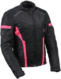 Blouson de moto pour homme personnalisé, noir et rose, en maille/ textile % nylon respirant, broderie 3D, manches longues, toutes saisons - Product Image 1