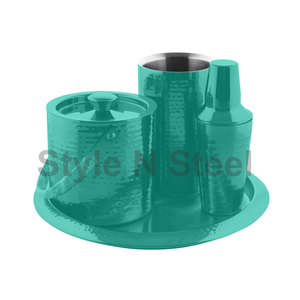 Ensemble d'outils de barre en acier inoxydable de conception nervurée professionnelle de 4 pièces pour les barmans Outils de barre en métal noir - Product Image 2