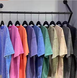 Camiseta de Hip Hop Personalizada de Corte Regular, de Poliéster/Algodón, para Hombre, Estilo Vintage, Gruesa, Sólida, Transpirable, de 150g, con Cuello Redondo - Product Image 6