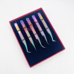 Productos DE BELLEZA DE PRECISIÓN profesional, pinzas de pestañas de acero inoxidable de alta calidad, extensiones de pestañas de volumen redondeado sostenibles - Product Image 6