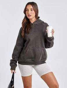 Sweat à capuche en polaire uni pour femme, doux, chaud, ample, à manches longues, décontracté, confortable, à porter au quotidien, automne, personnalisé - Product Image 2