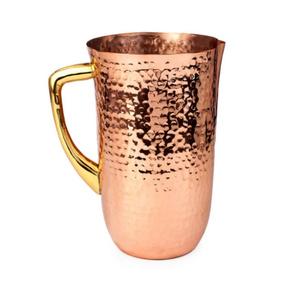 Pichet en cuivre fini or de haute qualité avec couvercle pour servir l'eau à usage domestique dans la cuisine - Product Image 3