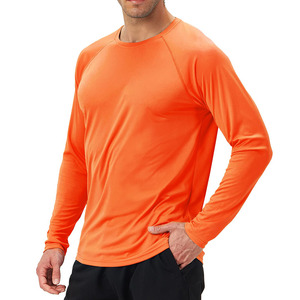 Servicio personalizado Ropa al aire libre Rash Guard Camisetas Mangas largas Nuevo producto Cuello redondo Slim-Fit Rash Guard para hombres - Product Image 3