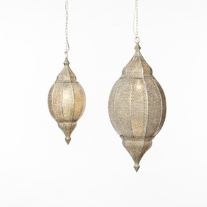 Lampe suspendue marocaine artisanale en laiton doré, design arabe, lanterne en métal pour la décoration de la maison et des hôtels, prix bas - Product Image 3