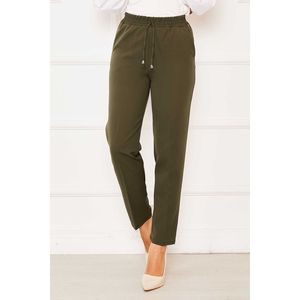 Pantalones de Vestir Color Caqui, Corte Slim Fit, Cintura Media Elástica, Transpirables, Teñido Liso - Product Image 2