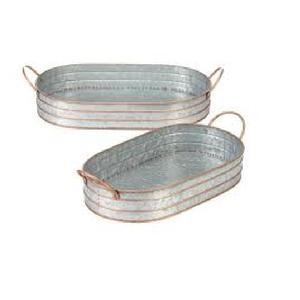 Nouveau design de plateau de service en fer galvanisé avec poignée forme rectangulaire ustensiles de cuisine table à manger plateaux de service - Product Image 5