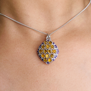 Qualité supérieure 925 argent massif femmes déclaration pendentif naturel multi-pierres précieuses magnifique usine vente directe bijoux cadeau - Product Image 5