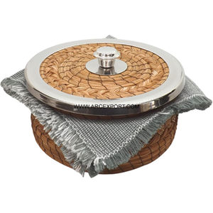 Cacerola con tapa Elegante contenedor de Chapati hecho a mano Suministro de olla caliente hecha en cobre con tapa de nuevo diseño Diseño martillado - Product Image 6