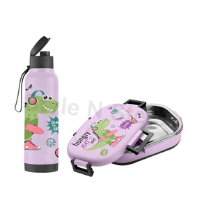 Ensemble de 6 boîtes à lunch avec chauffe-plat enfants Ensemble pour l'école Boîte Tiffin Métal Poli Avec Bouteille - Product Image 1