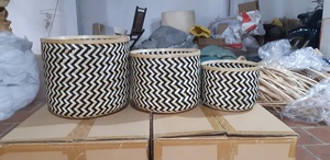 Vietnam's Quality Vintage Bamboo <b>Basket</b> <b>Cheap</b> Wholesale Price Good for Food Storage Circle Shape - Product Image 3