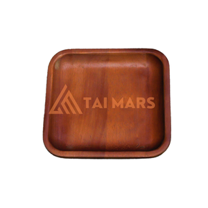 Petit plateau de service rond en bois de noyer poli pour salle de bain ou cuisine Artisanat en bois artisanal pour enseignes murales ou boîtes en bois - Product Image 5