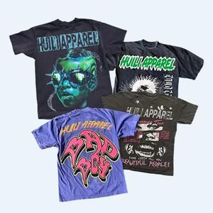 YSJY t-shirt personnalisé impression Hip Hop Vintage chemises t-shirt surdimensionné hommes coton lourd gris lavage à l'acide t-shirt - Product Image 6