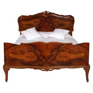 Victorian Era <b>Bed</b> <b>Wood</b> Walnut Antique Design Hand Carved High Quality Trending Furniture <b>Solid</b> Wooden Bedroom - Product Image 2