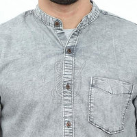Harga Terbaik Kemeja Jeans Kasual Pria 100% Katun Musim Dingin Bernapas Cepat Kering Nyaman Rajutan Layanan OEM Berkualitas Tinggi