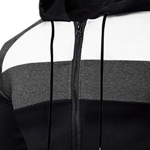 Haute qualité personnalisé unisexe décontracté Gym survêtement ensembles hommes Zip coton veste pantalon à capuche col survêtements solide imprimé Logo - Product Image 5