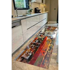 Tapis imprimé moderne à motif urbain pour entrée, bureau et salle de bain, avec poils doux - Product Image 4