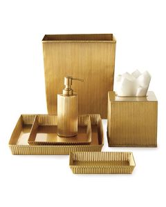 New Design Luxury Golden Bathroom <b>Set</b> With <b>Soap</b> Dispenser & Tray Tissue Holder Quality & Boxes Customize Size & Shape <b>Set</b> of 7 - Product Image 2