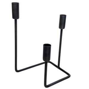 Bougeoir de couleur noire avec dessus doré Bougeoir décoratif de table Bougeoir attrayant de style moderne - Product Image 6