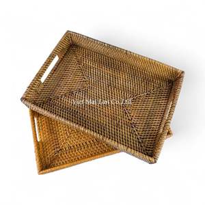 Plateau en rotin naturel en gros, fabriqué à la main par des artisans vietnamiens pour le marché mondial - Product Image 3
