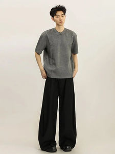 T-shirts haut de gamme pour hommes T-shirt uni personnalisé coupe ample 100% coton vierge impression simple - Product Image 4