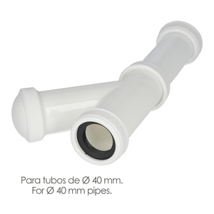 Sifone Estensibile e Uscita Greca da 1-1/2" / 40 mm. Tubo Liscio - Product Image 3