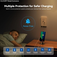 Prise murale ELEGRP double USB A et USB C 20A, prise murale USB 3 ports homologuée 30W 6.0A avec puce intelligente pour l'Amérique