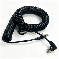 Câble Ethernet spiralé 8 cœurs, câble réseau enroulé à angle droit, câble flexible rétractable à ressort, longueur personnalisée