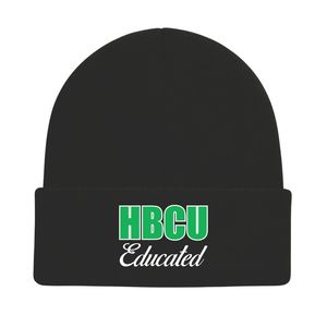 Gorro de Punto Negro con Educación Universitaria HBCU, Gorra Acrílica con Bordado Chenille, Logotipo Personalizado de la Hermandad Griega Divine Nine - Product Image 2