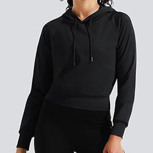 เสื้อครอปแบบสวมหัวสำหรับผู้หญิงเสื้อครอปแบบสวมหัวทำจากผ้าฝ้ายโพลีเอสเตอร์เทอร์สำหรับผู้หญิง - Product Image 2